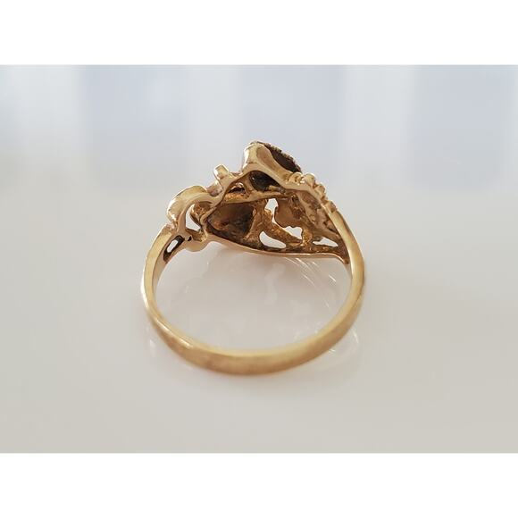 Vintage 10k Black Hills Gold Grape Leaf Pinky Ring - Picture 4 of 7